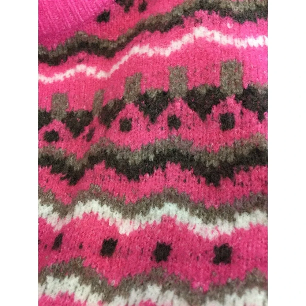 Vigoss Women’s Sweater Pink Granny Core Career Casual Travel Geometric Sz M New